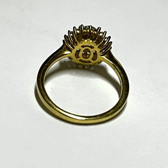 Sphene 14K Gold Vermeil over 925 Sterling Ring Size 8 - Picture 3 of 3